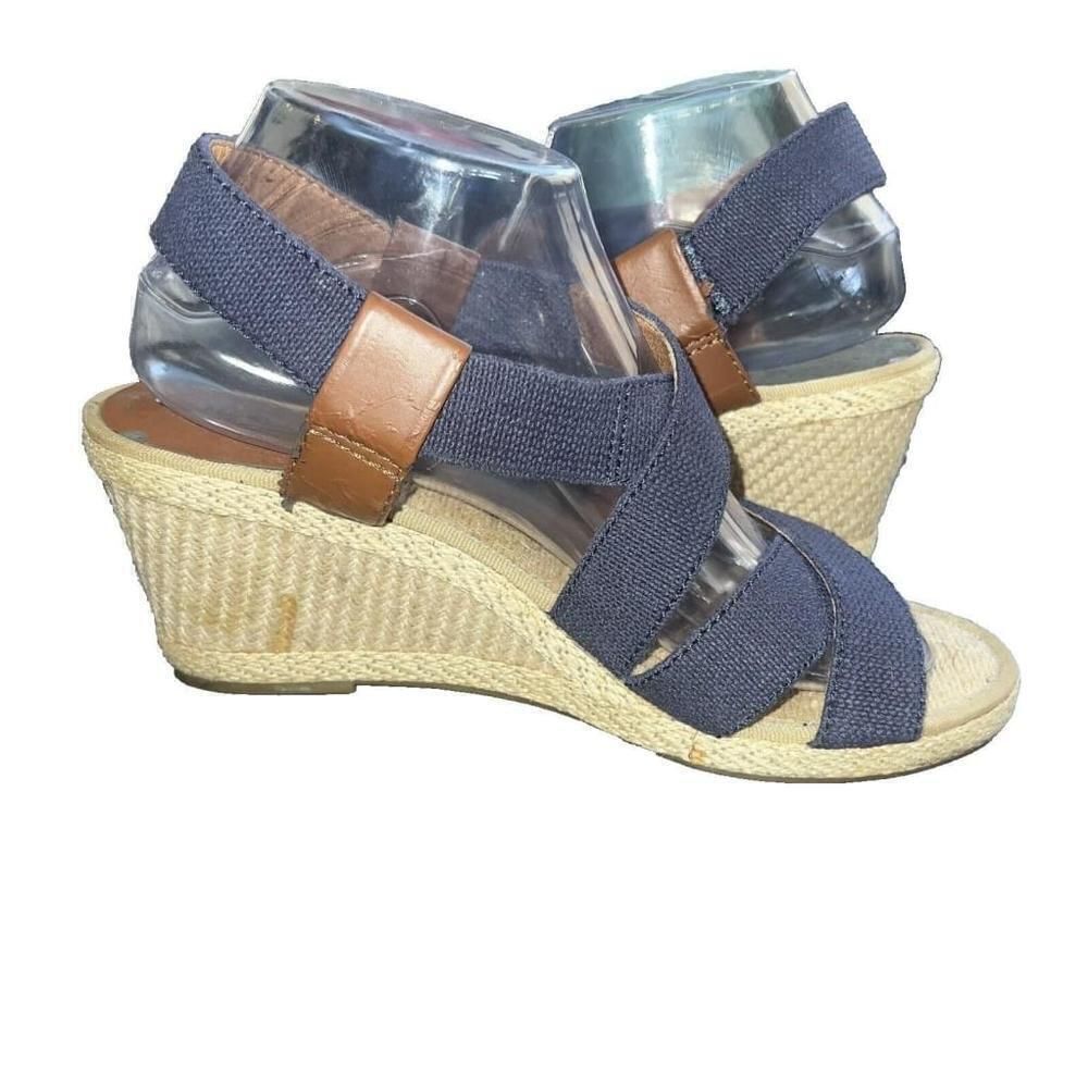 LUCKY BRAND Women's Navy Keane Round Toe Wedge Slip On Espadrille Shoes 8.5 M